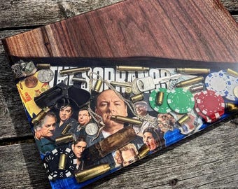 Mafia themed Charcuterie Board – Handmade Epoxy Resin Serving Tray, Italian Inspired Gift