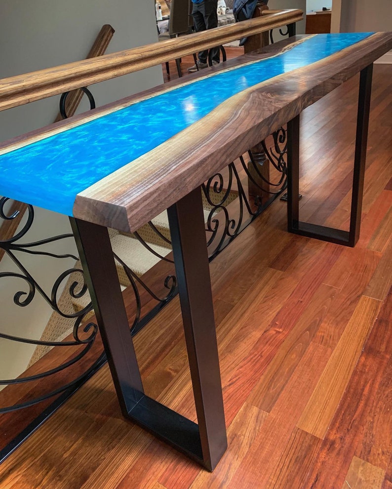 Live Edge Epoxy River Console/sofa Table/entry table Etsy