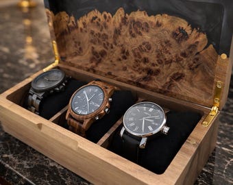 Epoxy Resin Wood Watch Box, Custom Watch Storage