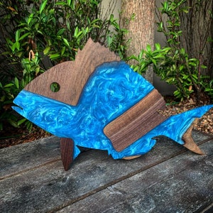 Live Edge Fish Wall Art: Epoxy Resin River Table Decor