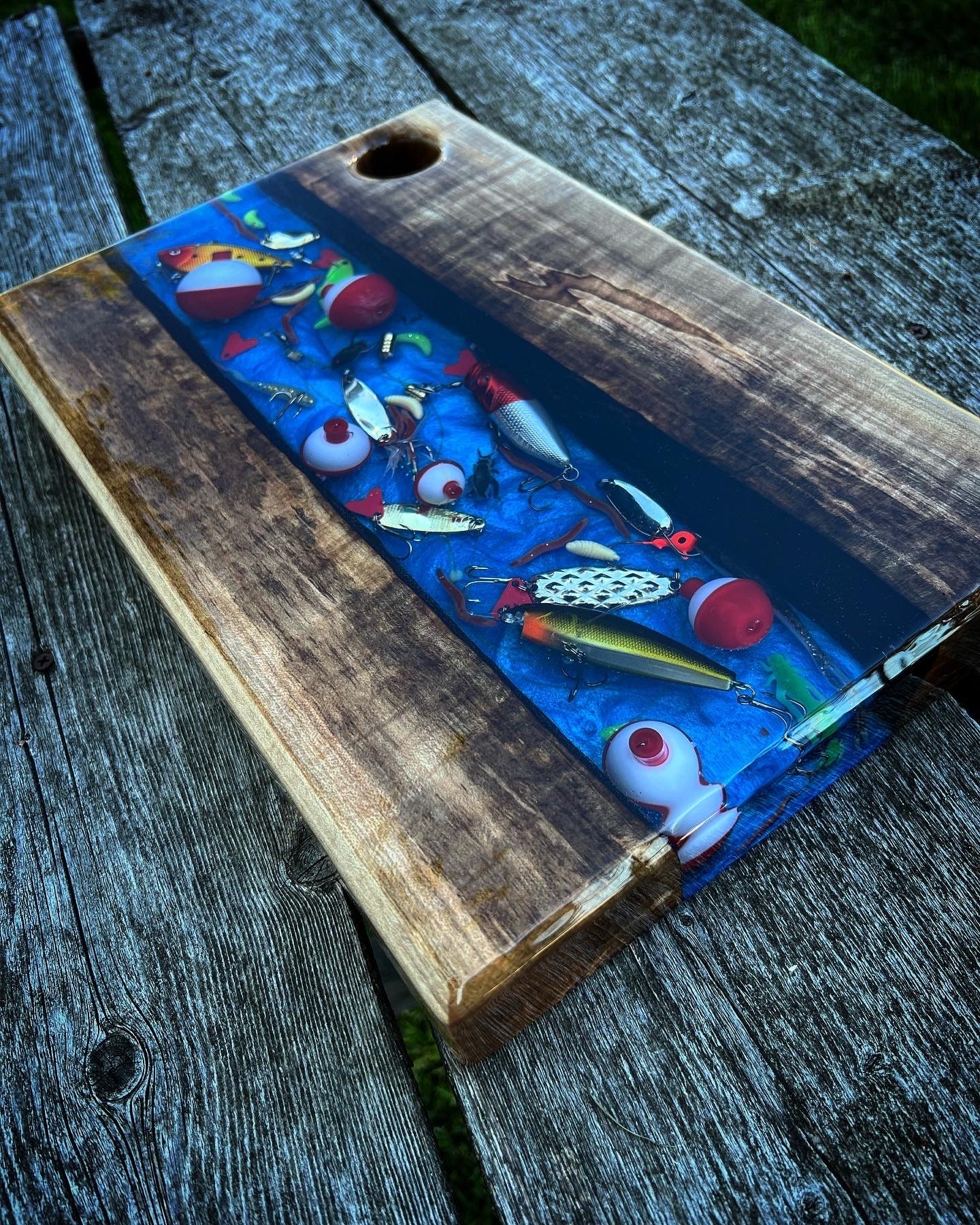 Epoxy Resin Serving Board: Fishing Lure Charcuterie Board. - Etsy Epoxy Resin Serving Board: Fishing Lure Charcuterie Board. - Etsy