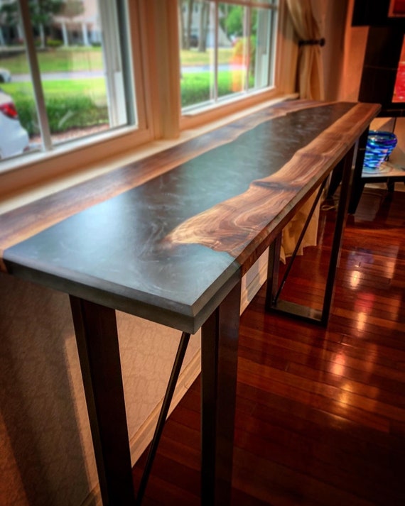 Live Edge Epoxy River Console table sofa Table entry table Etsy