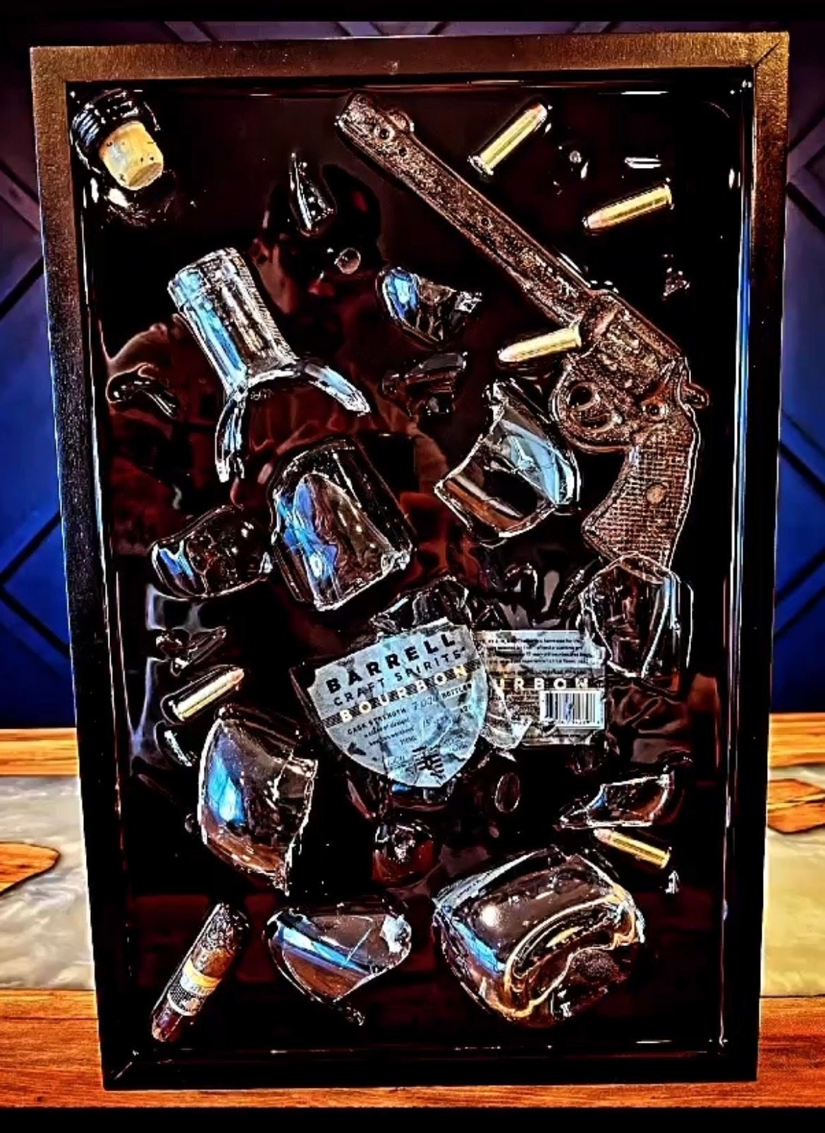 Exploding Liquor Bottle Art: Whiskey Bourbon Glass Wall Decor - Etsy