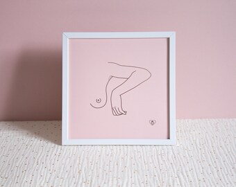 Poster "Paisiblement enivrante" | Minimalist nude woman illustration | Sensual and erotic theme