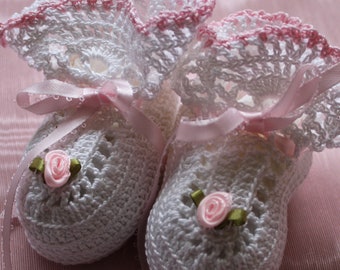 Handmade crocheted baby  booties