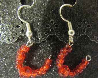 Valentine earrings, True red Swarovski crystal dangle earrings, Christmas gift, Valentines Day gift, hoops