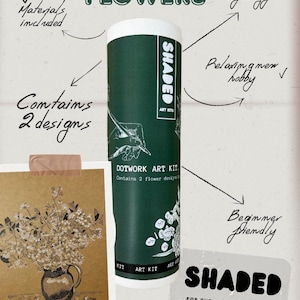 SHADED Flower Art Pointillisme DIY Kit (set van 2) - Cadeau voor kunstenaars of beginnende kunstenaars