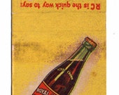 1940 39 s Royal Crown RC Cola Soda Matchbook Cover
