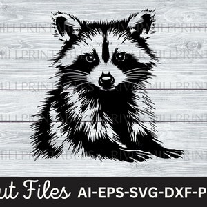 Raton laveur SVG EPS coupé fichier PNG gravure laser motif de gravure Silhouette Cricut