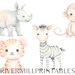 12 Cute Baby Jungle Animals Clipart, 300DPI PNG Files, Digital Download ...
