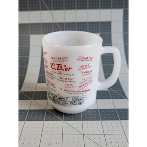 Vintage Fire King CB&#39;er Trucker Coffee Mug - Great Condition