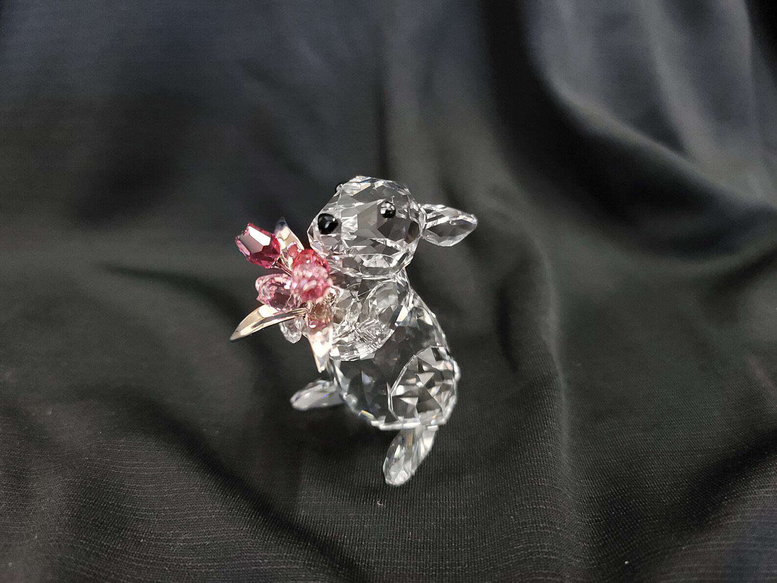 Swarovski Crystal Rabbit With Tulips Flowers Figurine Etsy