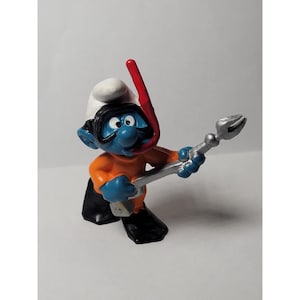 Smurfs 20120 Frogman Smurf Scuba Diver Snorkel Vintage Toy Figure PVC Peyo