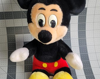 Vintage 11" Mickey Mouse Plush Disneyland Walt Disney Productions Made In Korea