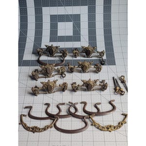 Set Of 6 Antique Ornate Victorian Brass Furniture Hardware Pulls 3&quot; Art Nouveau