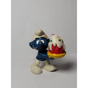 Vintage Smurfs Dessert Smurf Figure Jello Mold Cake Birthday 1978 Peyo Schleich