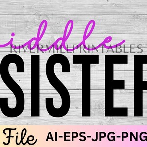 Mittlere Schwester Schneidedatei SVG PNG