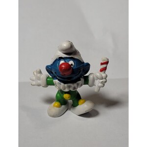 Smurfs Clown Smurf Collectible Schleich Peyo 1980 Green clothes