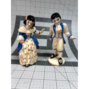 Ceramic Arts Studio Colonial Boy and Girl Figurines Vintage Madison WI Pottery