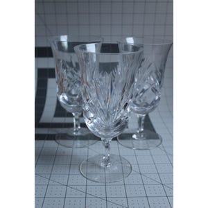 Set of 3 Vintage Gorham Cherrywood Clear Crystal Iced Tea Goblet 6 7/8&quot;