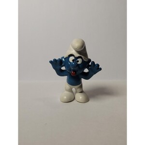 Smurfs PVC 1973 Naughty Smurf Schleich Peyo Bully Sticking Out Tongue W. GERMANY