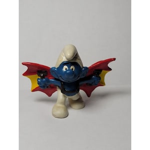 Glider Wings Smurf - Vintage 1978 Smurfs Peyo Schleich PVC Figure