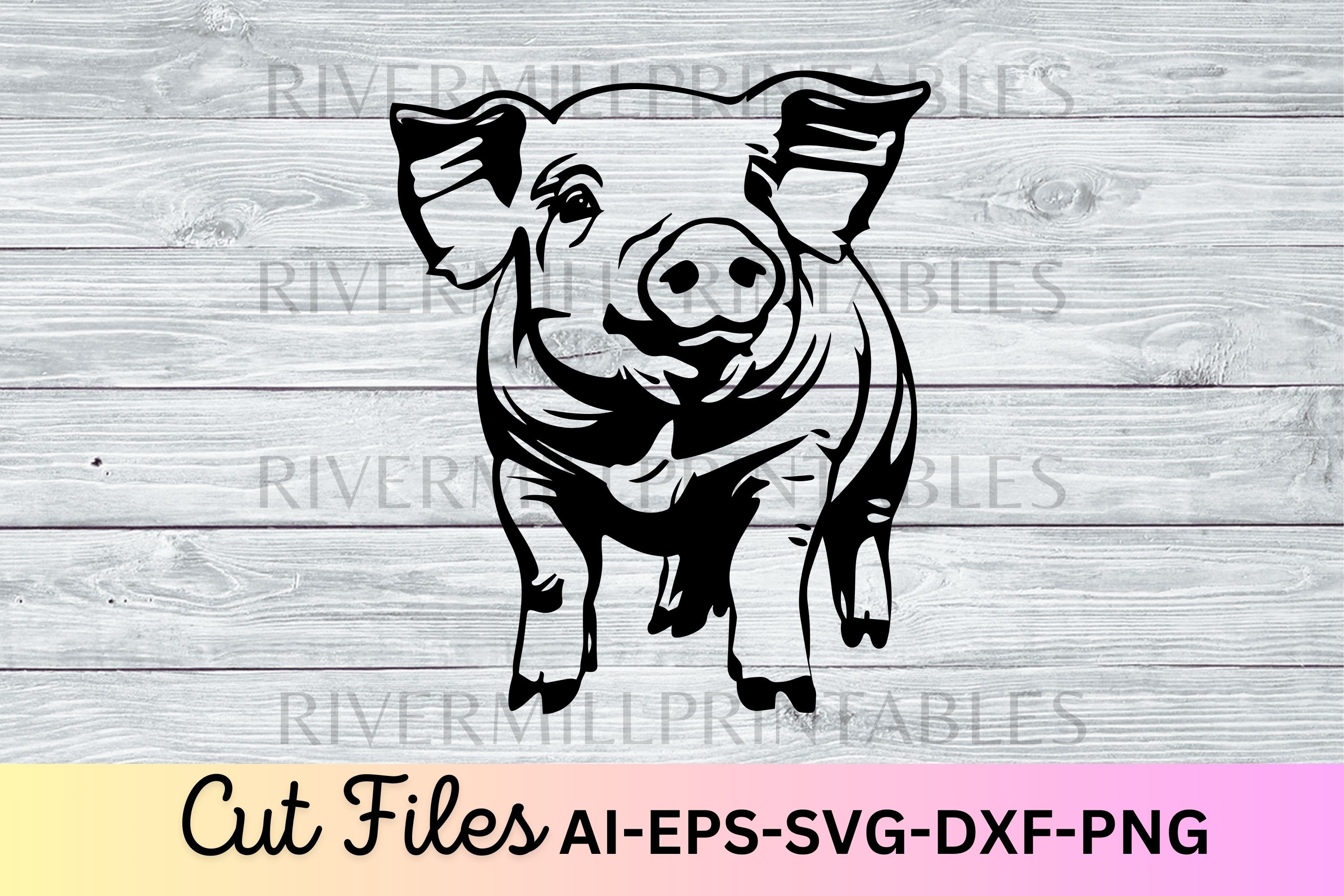 Standing Pig SVG EPS Cut File PNG Printable - Etsy