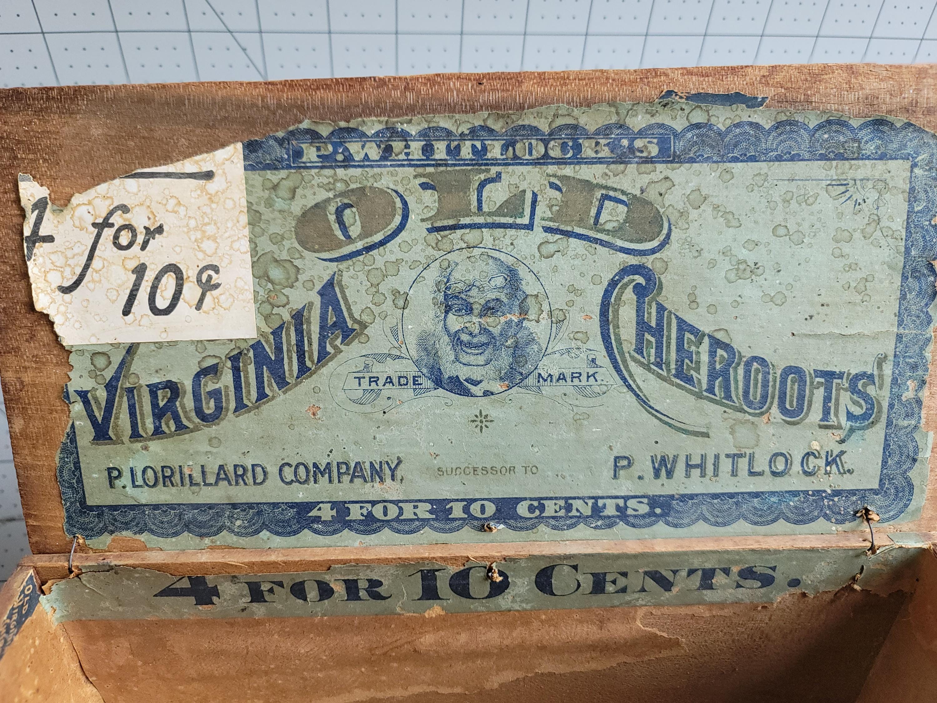Black Americana Old Virginia Cheroots Cigar Box 5 10 Cents Antique ...