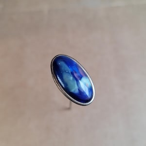 Antique Hat Pin Hatpin Stick Pin Blue Cabochon Stone Labradorite ?