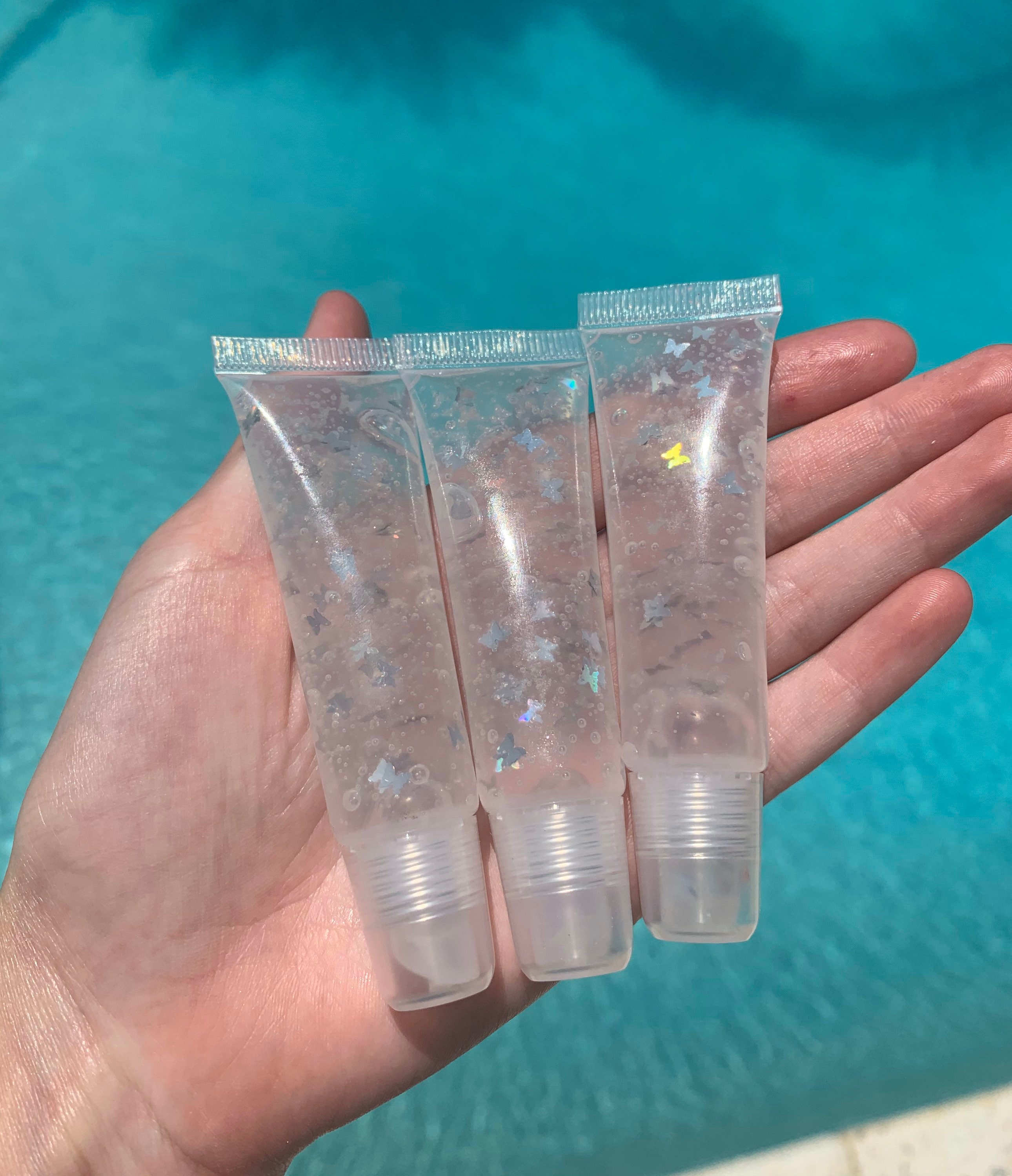 Clear Butterfly Lip Gloss // Aesthetic Lip Cosmetics// FAST Etsy