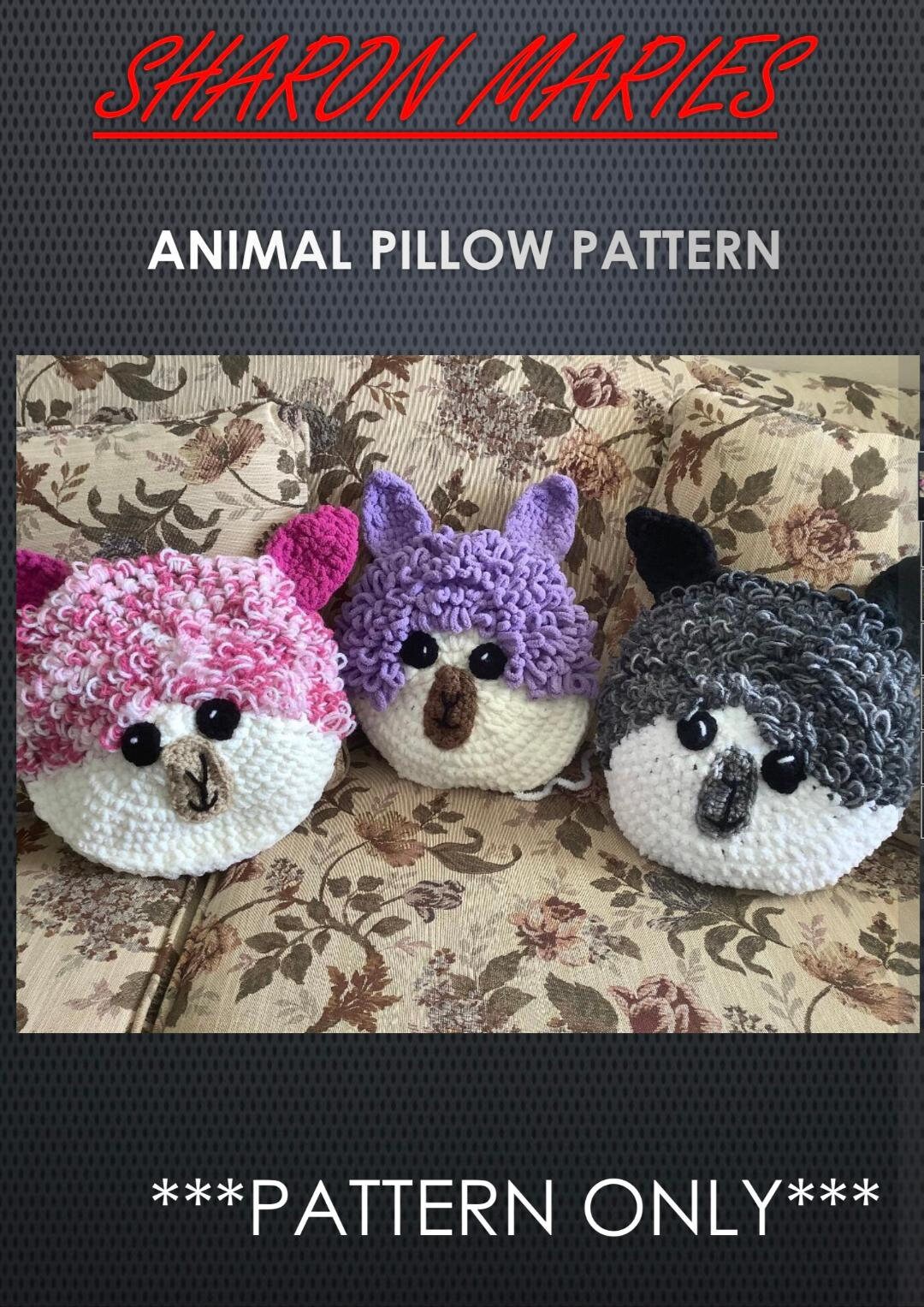 Crochet Animal Pillow Pattern Etsy