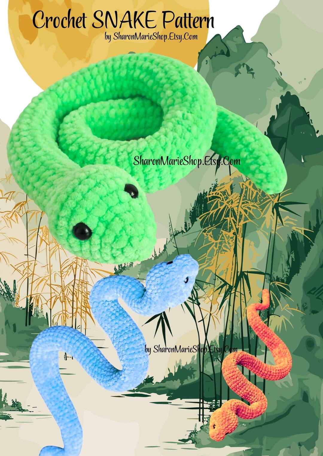 Easy Snake Pattern Cutest SNAKE Crochet Pattern..beginer Friendly- Super Easy - Etsy