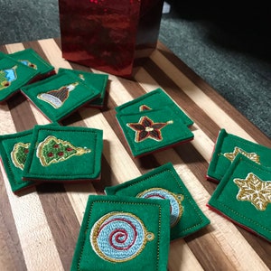 Christmas Cookie Ornament Memory Matching Children Travel Game Counting Sorting