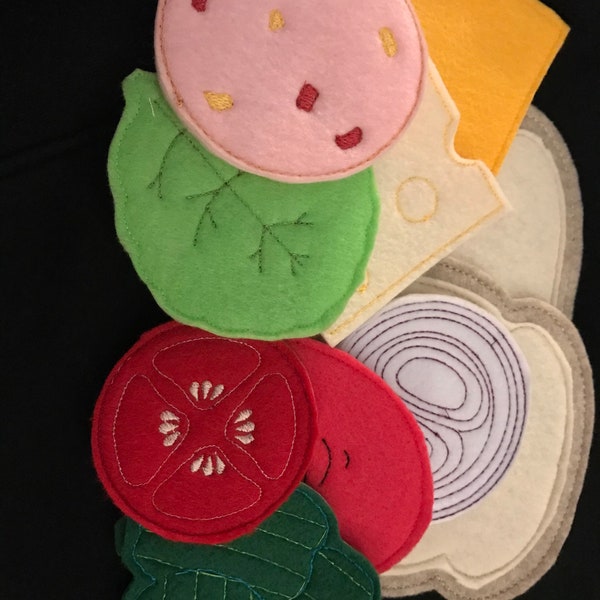 Felt Sandwich Play Kitchen Role Play cook pretend