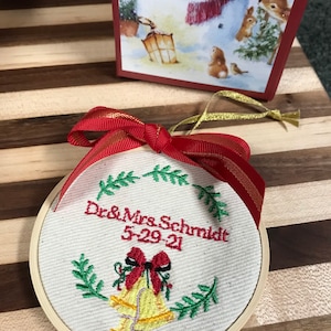 Custom Embroidered Christmas Ornaments, Christmas Tree Ornaments, Monogrammed Ornaments