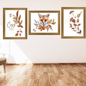 Póster de otoño: acogedor juego de 3 de otoño | Descarga digital | Cuadros murales para imprimir tú mismo | imprimible | Mural