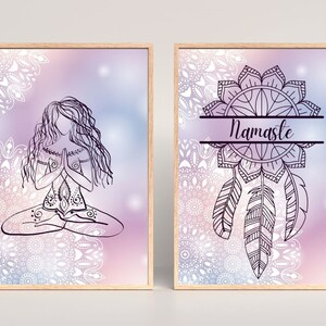 Yoga - Mandala picture set of 2 | Digital Download | Murals to print yourself | printable | wallart | Relaxation