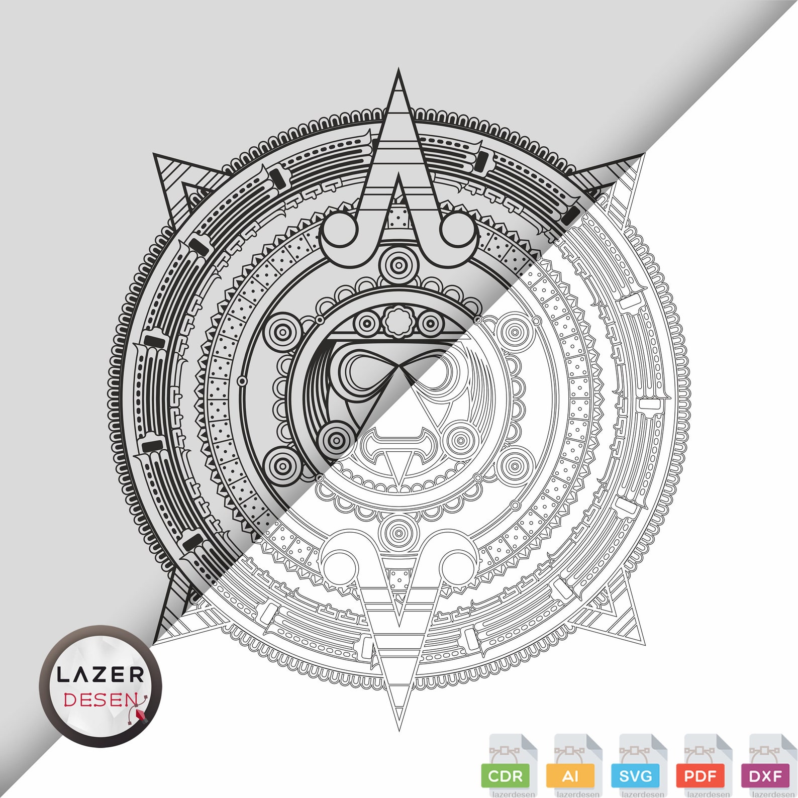 Aztec Calendar Engraved Pattern Aztec Calendar 24. Model: Wood Engraving Coasters Digital File - Etsy