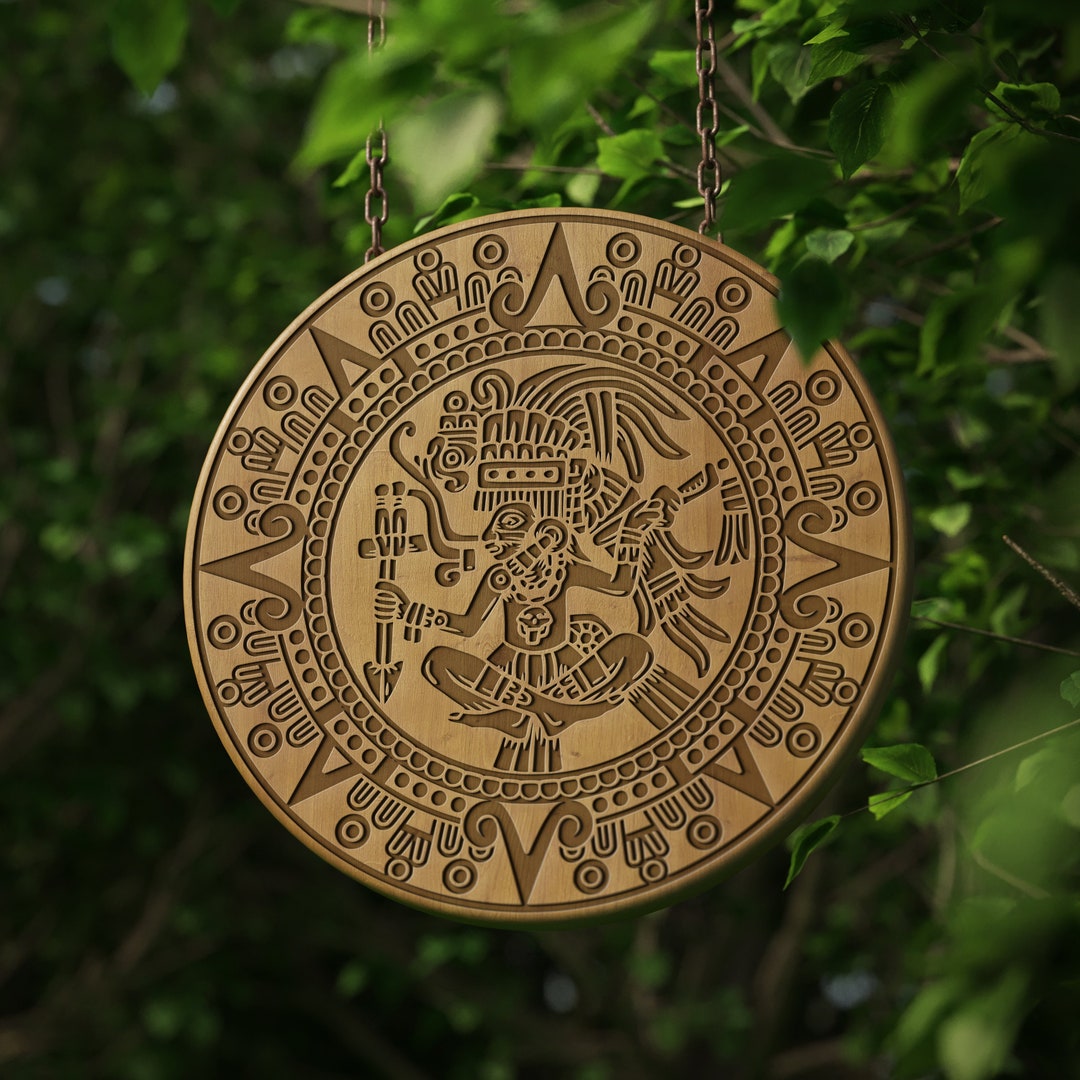 Aztec Calendar Engraved Pattern Aztec Calendar 17. Model: Wood Engraving Coasters Digital File - Etsy