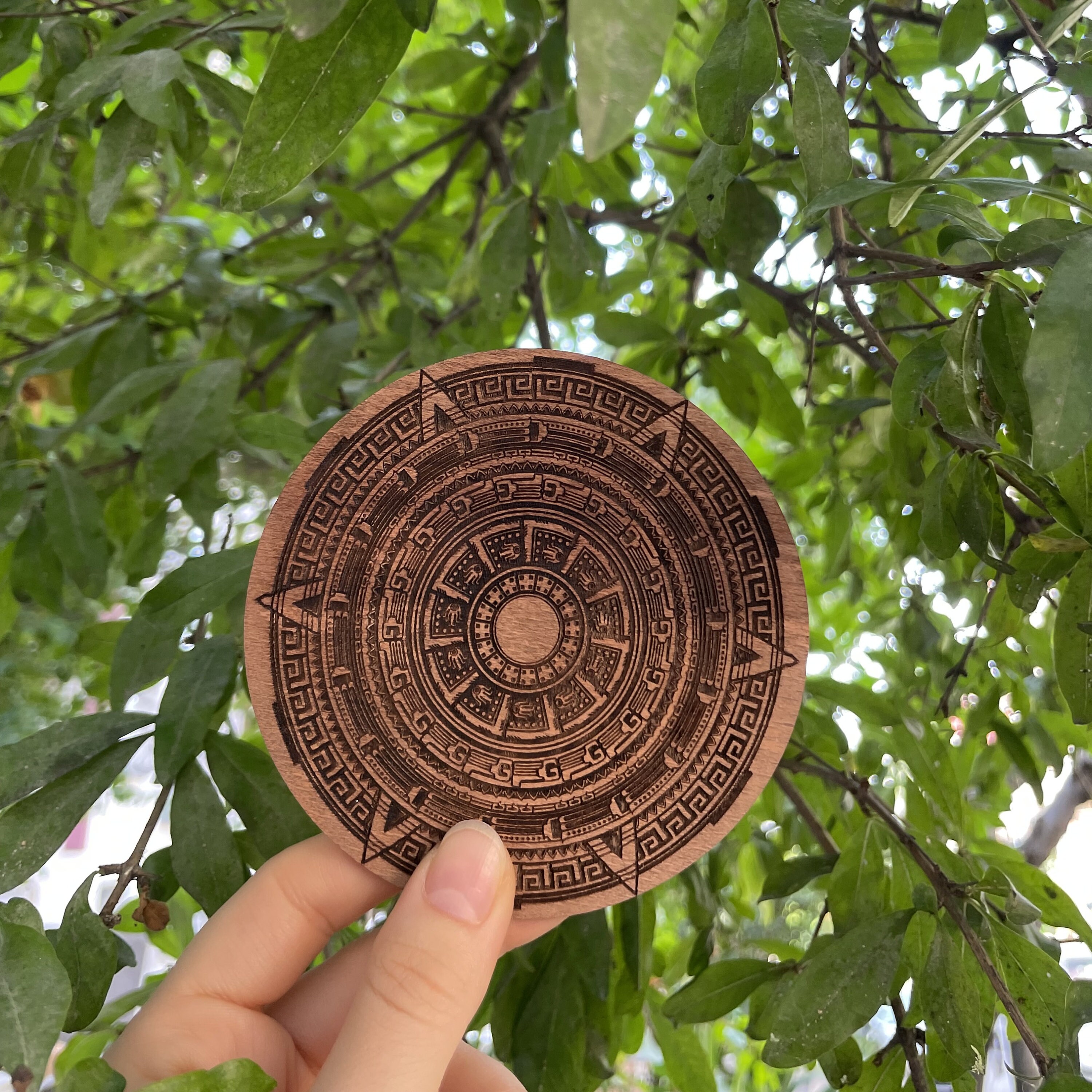 Aztec Calendar Engraved Pattern Aztec Calendar 23. Model: Wood Engraving Coasters Digital File - Etsy
