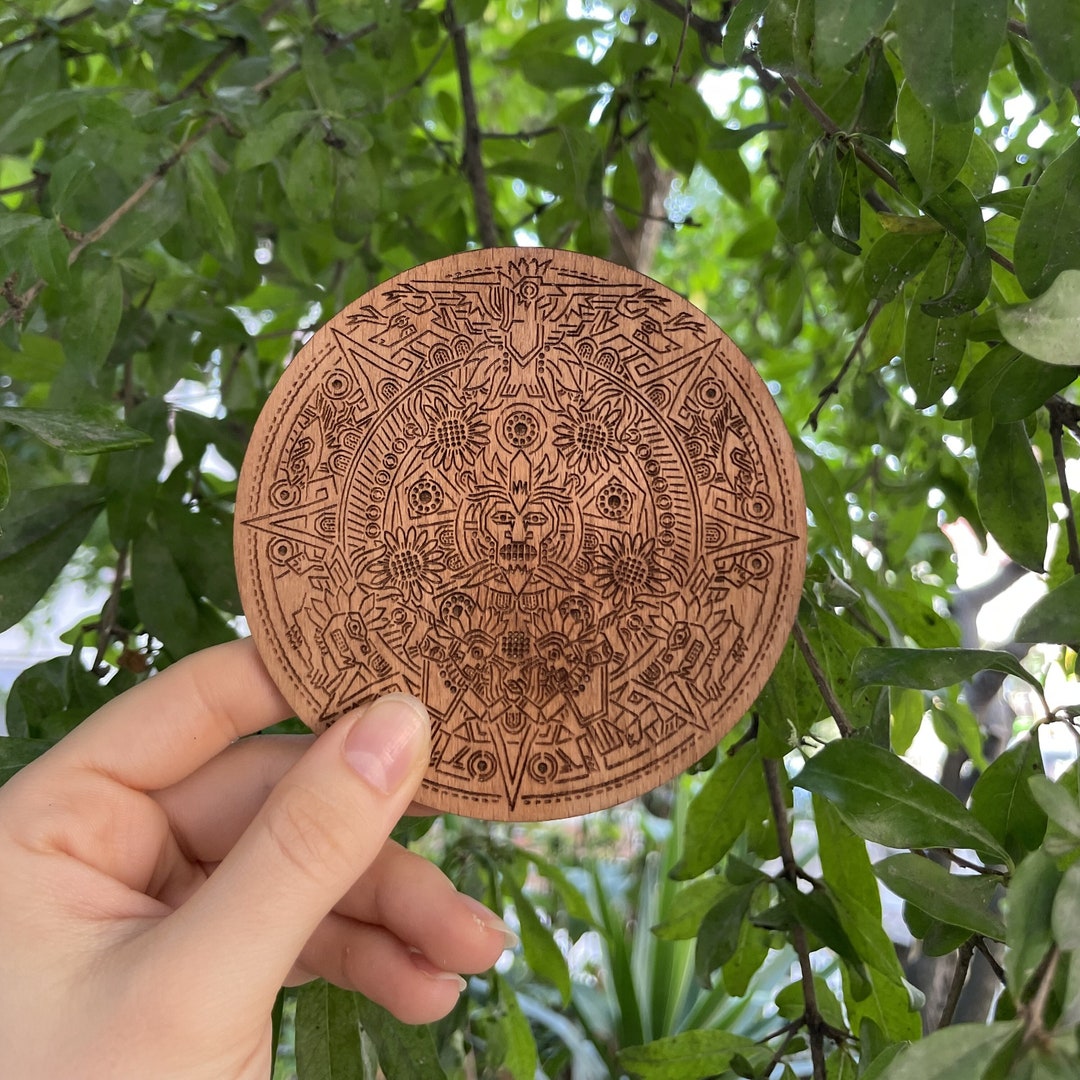 Wooden New Aztec Calendar: Wood Engraving Coasters Digital File Etsy Wooden New Aztec Calendar: Wood Engraving Coasters Digital File Etsy