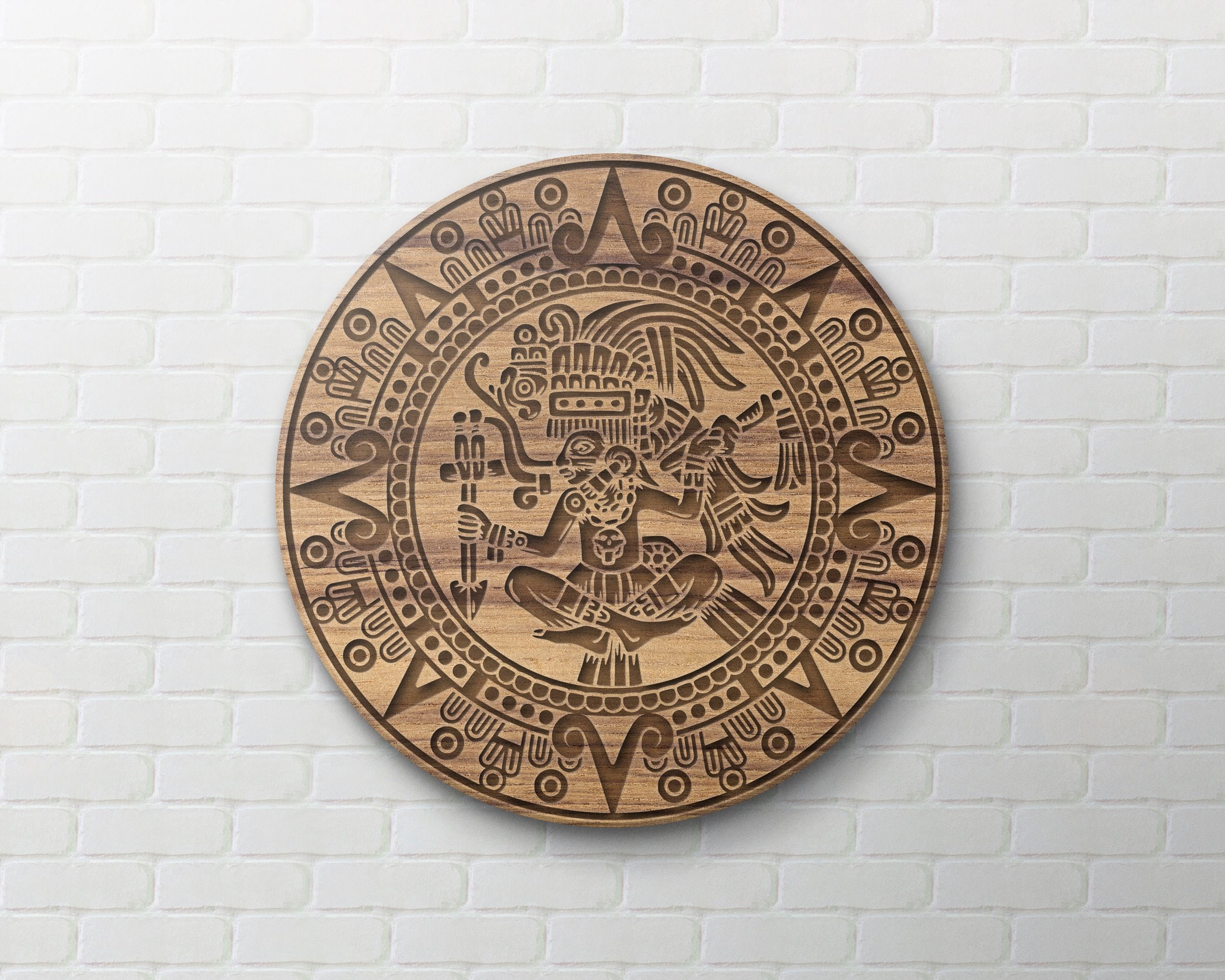 Aztec Calendar Engraved Pattern Aztec Calendar 17. Model: Wood Engraving Coasters Digital File - Etsy
