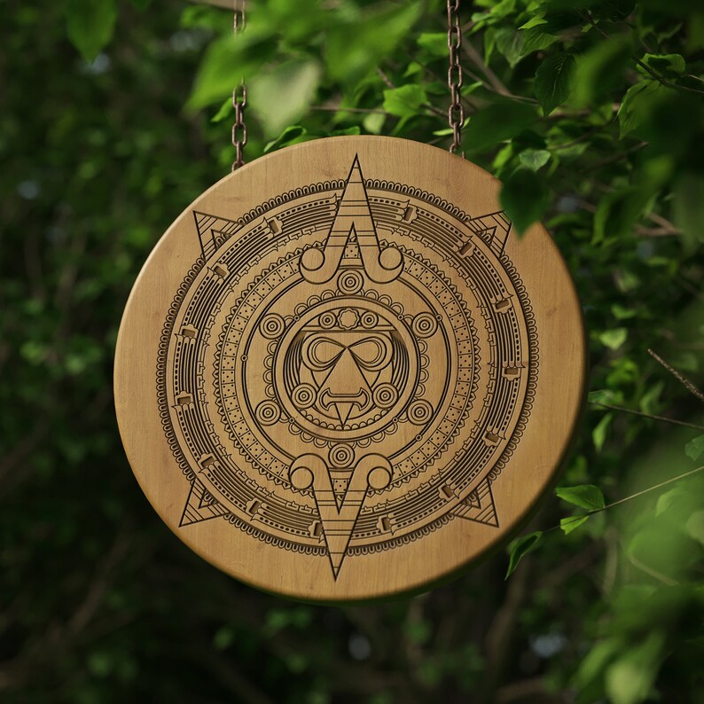 Aztec Calendar Engraved Pattern Aztec Calendar 24. Model: Wood Engraving Coasters Digital File - Etsy
