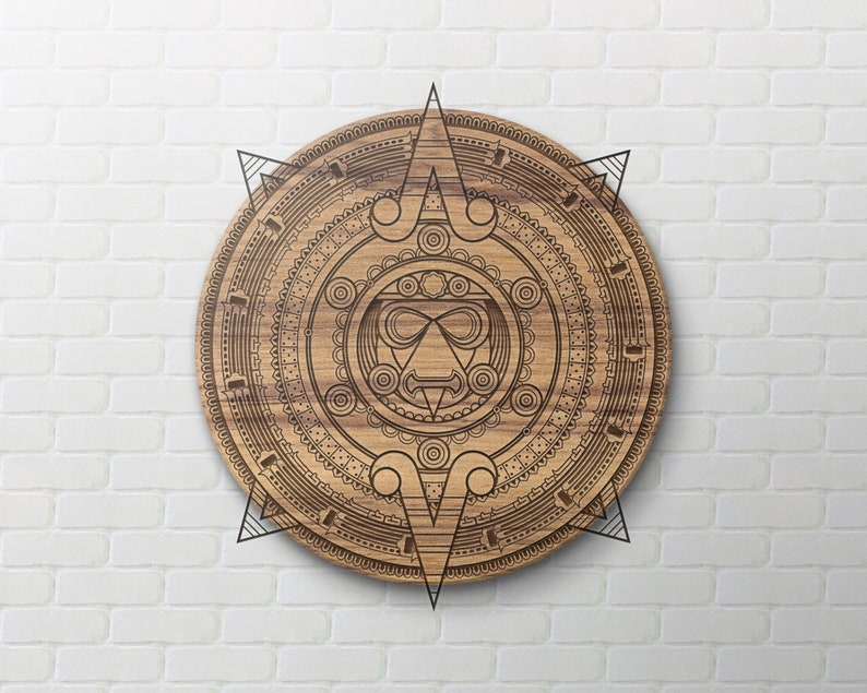 Aztec Calendar Engraved Pattern Aztec Calendar 24. Model: Wood Engraving Coasters Digital File - Etsy