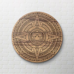 Aztec Calendar Engraved Pattern Aztec Calendar 20. Model: Wood Engraving Coasters Digital File - Etsy
