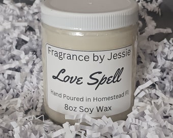 Love Spell Fragranced candle Soy Wax Blend