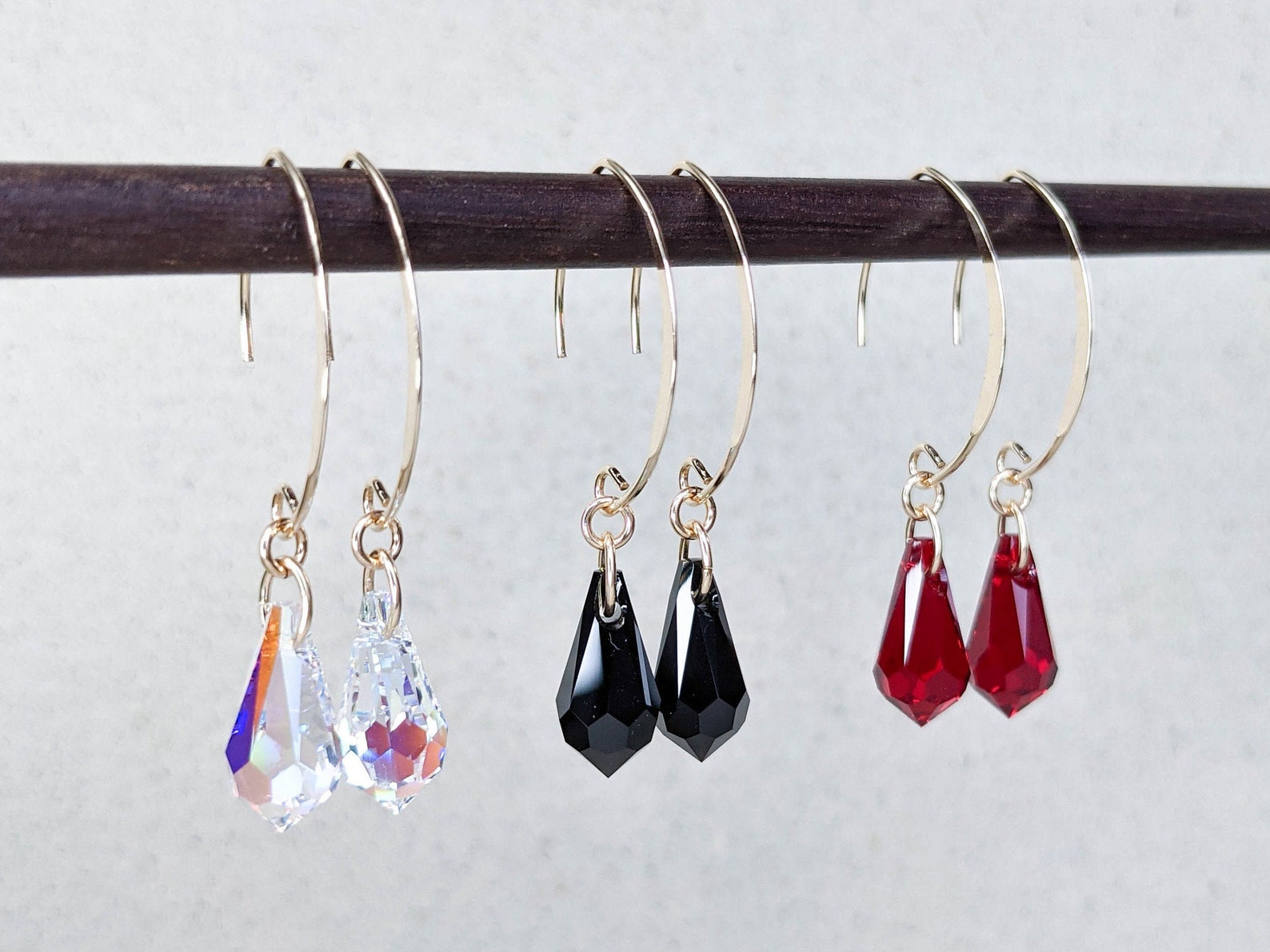 Ear Wire Earrings Gold Filled V Shape Earrings With Pendant  Etsy