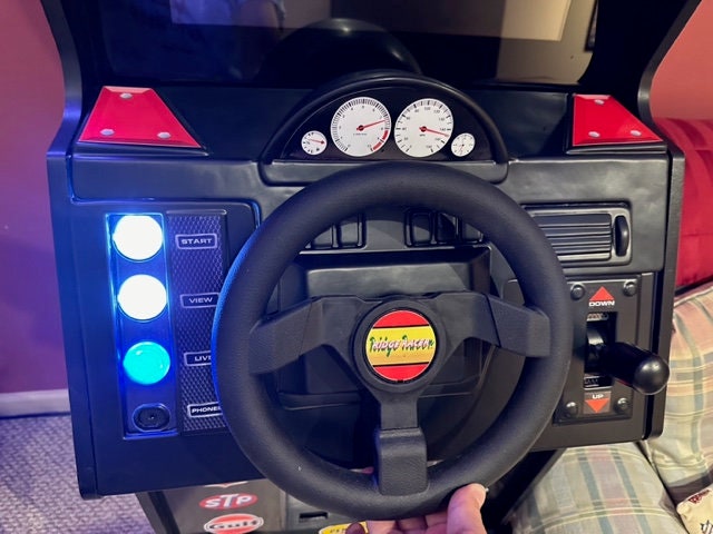 Arcade1up Ridge Racer control deck parts. 3pc vacuum formed. Trimmed with stickers.