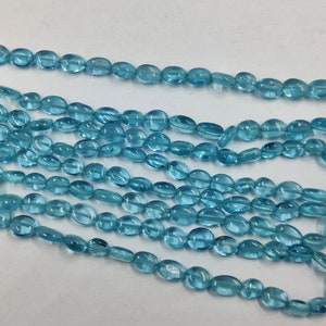 Sky Blue Apatite Oval Smooth Bead Strand   Apatite Nuggets Oval Beads   Natural Sky Blue Apatite Gemstone Beads   Wholesale Gemstone Beads