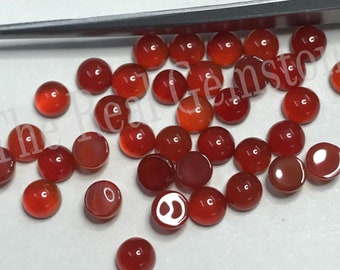 10 Pieces 4mm Orange Carnelian Smooth Round Cabochon | Carnelian Loose Gemstone | Carnelian Round Cabochon | Carnelian Gemstones Jewelry